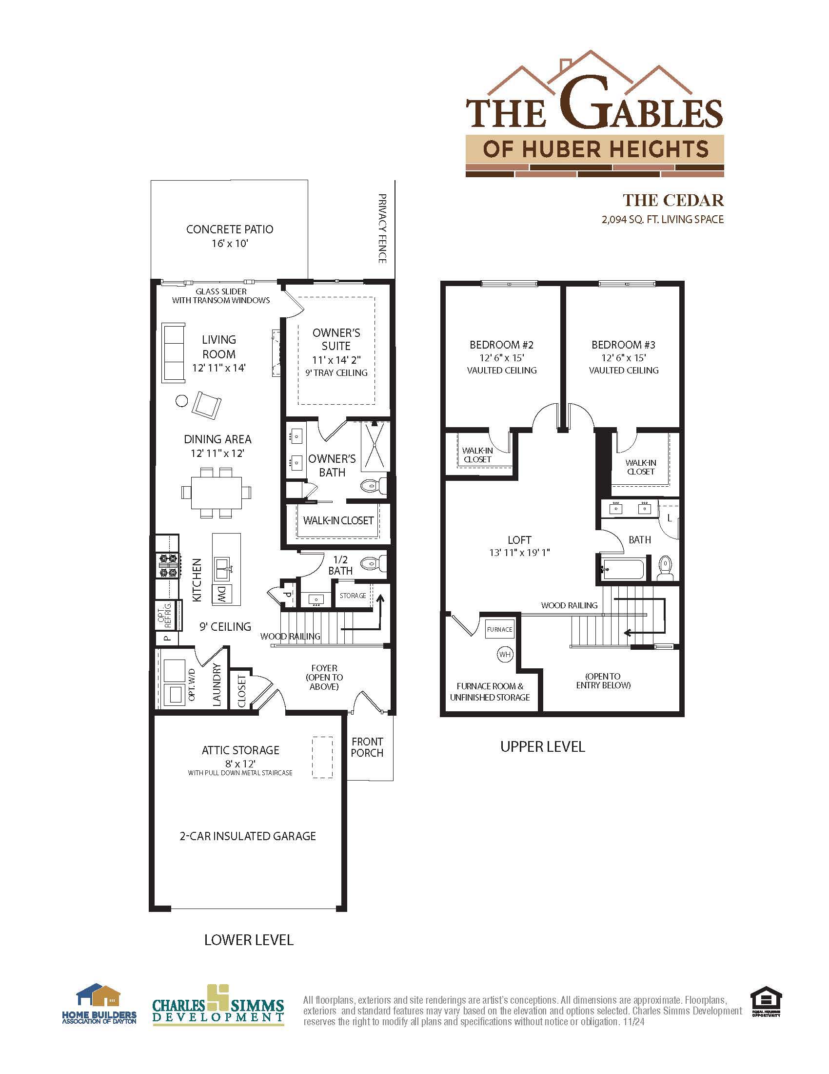 The Gables of Huber Heights, The Cedar floorplan